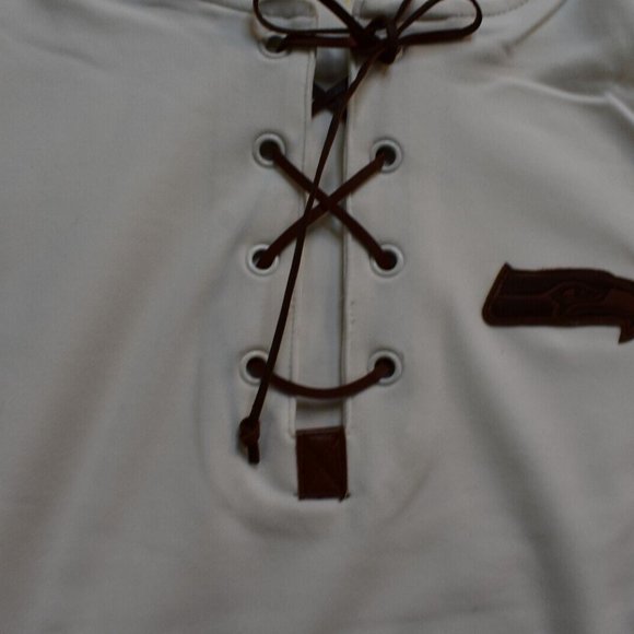 All-Sport Couture Womens NFL Seattle Seahawks Game On Cream Hoodie Top New - Picture 6 of 8